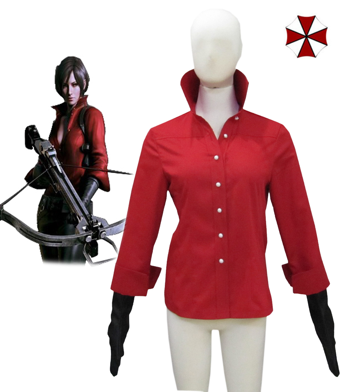 Resident Evil 6 Ada Wong Red Shirt Cosplay Costume